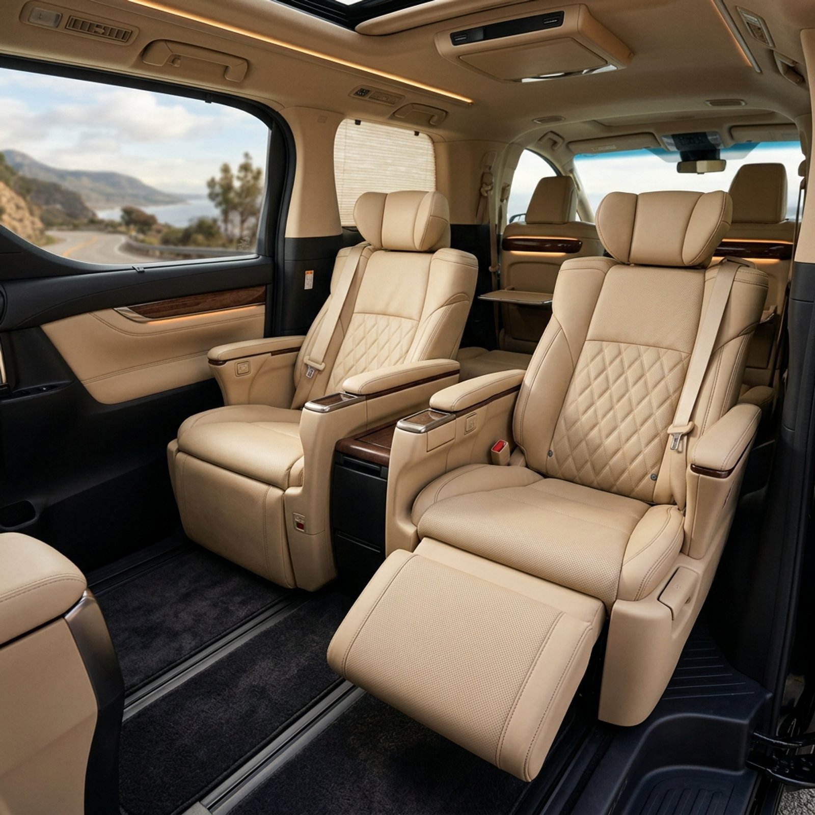 Toyota Alphard 豪華第二排獨立 Captain Seats 頭等艙座椅空間 - OKA 沖繩租車